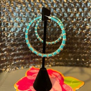 Turquoise hoop earrings.